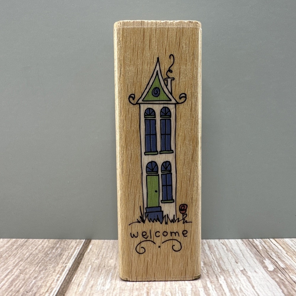 Hampton Art Studio G Rubber Stamp Welcome House Real Estate Agent Card Making